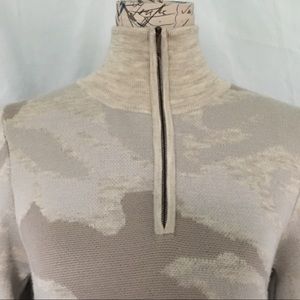 Nau Merino Wool 1/4 Zip Sweater Abstract Camo